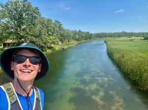 Greg Nance courtesy photos
Rep. Greg Nance as he crosses the Mississippi River on his record-breaking run.
