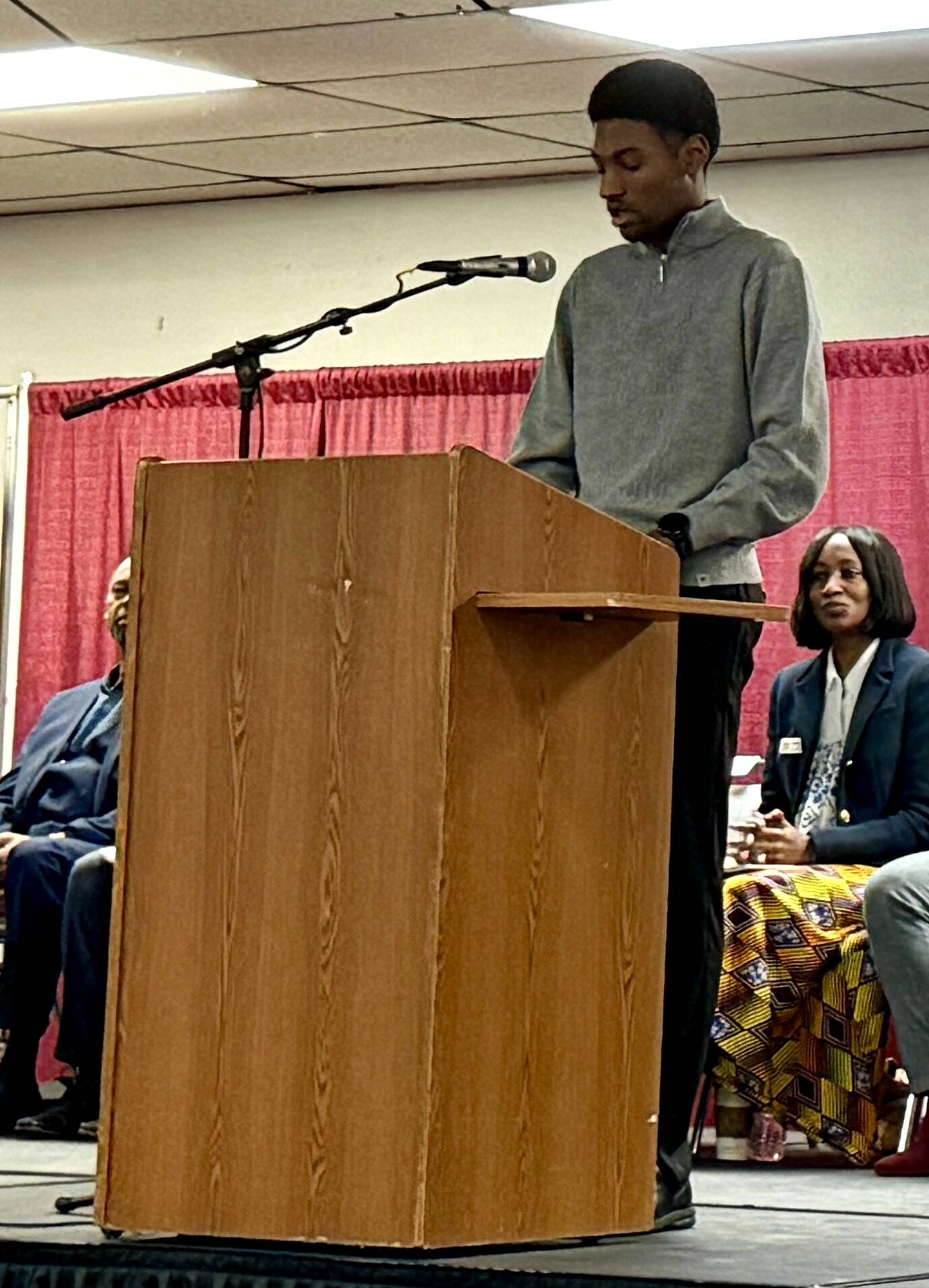 Central Kitsap High School student David McClain gave a speech at the ceremony.