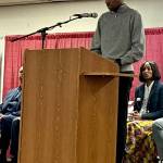 Central Kitsap High School student David McClain gave a speech at the ceremony.