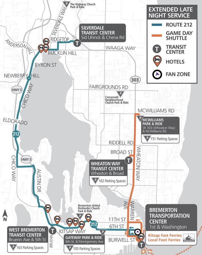 KT courtesy image
Proposed Bremerton/Silverdale night service during the World Cup.