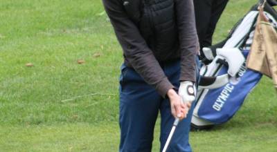 Luke Caputo/Kitsap News Group photos
Spartan Tom McFadden recorded a 39 through nine holes in a 155-208 Bainbridge victory over Olympic March 12 at Kitsap Golf & Country Club in Bremerton.