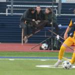 Spartan Shep Horwitz keeps the ball away from a Sequim defender during a 4-0 Bainbridge home win over the Sequim Wolves April 24.