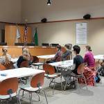 Joshua Kornfeld/Kitsap News Group photos
COBI equity and inclusion manager Anshu Wahi presents an overview of city government to local high school students April 28.