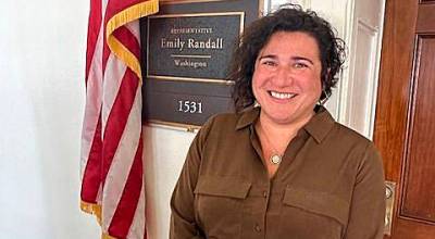 Mike De Felice/Kitsap News Group
U.S. Rep. Emily Randall (D-WA), of the 6th District, stands at the door to her office in Washington, D.C.