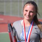 Olympic Trojan Annabelle Waldman took first place in the singles matches at the Olympic League Girls Tennis Tournament May 7-8 at North Kitsap High School.