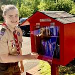 Shawna Paulson courtesy photos
Elizabeth Paulson-Houser designed and built a Little Free Library for Helpline House for her Eagle Scout project.
