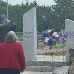 Katherine Bouma/Kitsap News Group Photos
The event was held at Bainbridge High Schools Veterans Memorial Monument. Names of Bainbridge Islanders who died in service were read aloud with a moment of silence.