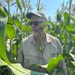 MacWhorter in a soon-to-be corn maze on his parcel of land at the Suyematsu Farm.