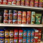 Shelves are stocked with food supplies at the new Helpline House facility.