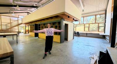 Korum Bischoff courtesy photo
BIMAs curator of the Cynthia Sears Artists Books Collection, Erin Zona, shows off the Daisy Lane space during construction.